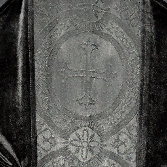 Vintage Lip Service Velvet Cathedral Peplum Bustier Black Medium - Picture 11 of 11